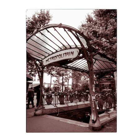 Trademark Fine Art Kathy Yates 'Le Metro as Art 2' Canvas Art, 16x24 KY0009-C1624GG
